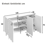 Sideboard, Wave Doors, Handleless, Adjustable Shelves, White