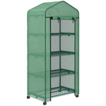 Plastic Greenhouse, 4 Shelves, 69x50x165cm, Green