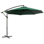 Cantilever Parasol Crank Sunshade Steel Frame Ø2.95x2.45m Green Polyester