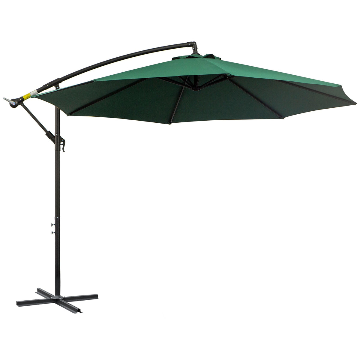 Cantilever Parasol Crank Sunshade Steel Frame Ø2.95x2.45m Green Polyester