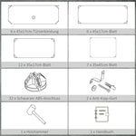 Shoe Rack Storage Box, DIY Shelving Unit for 6 Pairs, Plastic/Steel, Black+White