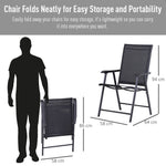 Camping Chairs Folding with Armrests, Metal Black