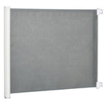 Stair Gate, Adjustable Safety Barrier, Metal Plastic Grey