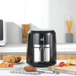 4L Air Fryer, 12 Programs, 60-Min Timer, Non-Stick Basket, Black