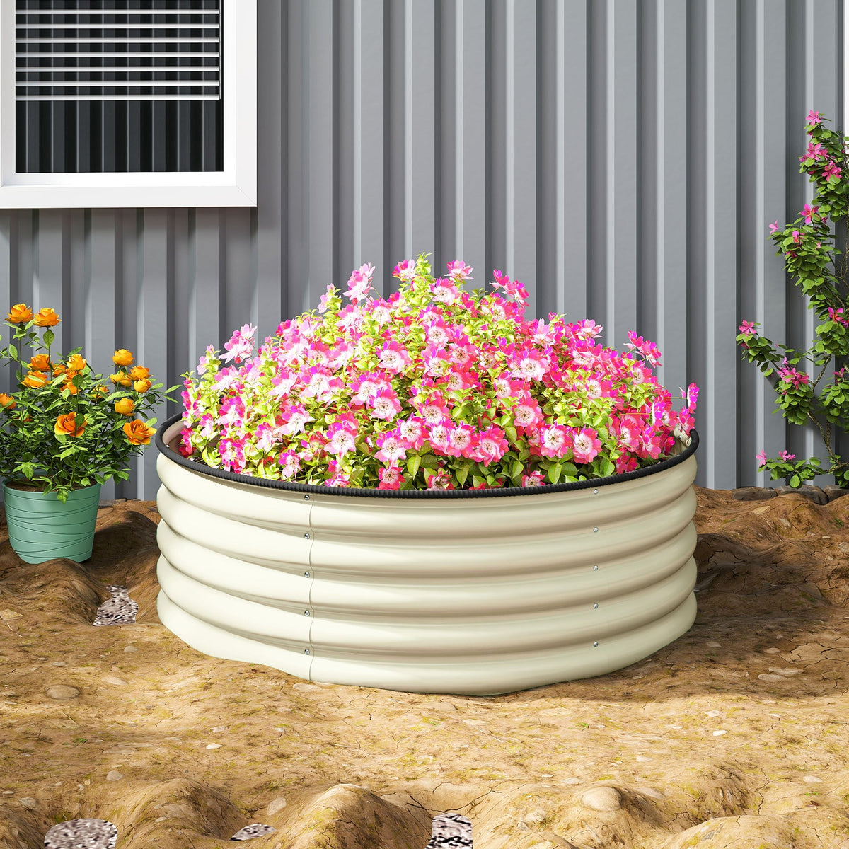 Raised Bed, Steel, 120x120x43cm, Steel