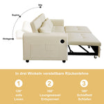 Loveseat Sofa, Modern 3-in-1 Pull-Out, Adjustable Backrest, USB Port