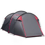 Tunnel Tent, 2-3 Person Camping, Fiberglass & Polyester, Grey