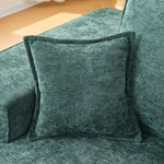 Comfortable Chaise Longue Sofa with Cushions and Side Pockets, Green