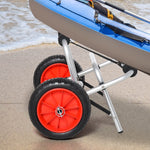 Aluminum Canoe Kayak Surf Trolley, Foldable with PU Wheels, 75 kg Capacity, 68x44.5x40 cm, Aluminum