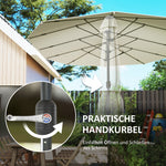 Double Parasol, 436 x 260 cm, UV Protection, Steel, Beige