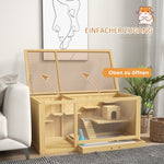 Hamster Cage, Playhouse Gerbils Swings Ladders Opening Roof, Natural Wood