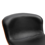 Kitchen Bar Stool Set of 2, Height-Adjustable Swivel with Footrest & Backrest, Faux Leather Black