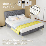 Modern Minimalist Soft Bed with 160x200cm Mattress, Gray