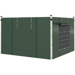 Gazebo Side Panels, 2 Piece with Window, Waterproof, Green Oxford Fabric