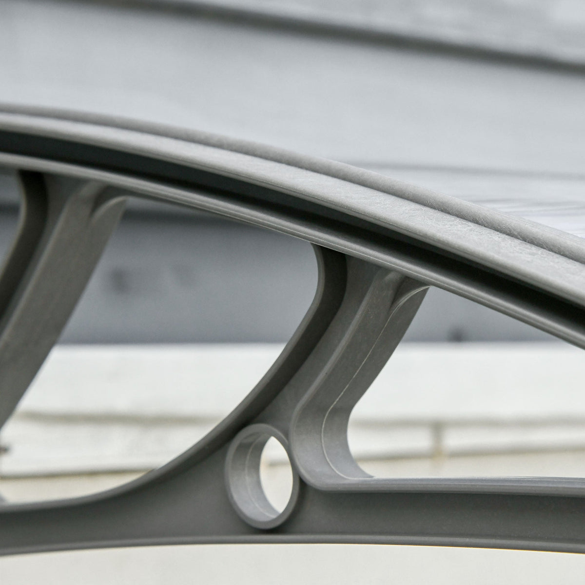 Canopy for front door 100 x 75 cm pent arch aluminum and polycarbonate silver