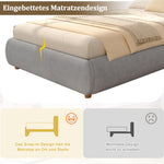 Upholstered Storage Bed 90x200cm with Hydraulic Lift, Grey Linen
