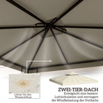 Replacement Roof for Metal Gazebo 3x3m Garden & Patio, Cream White Polyester