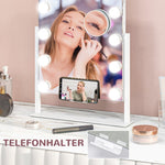Hollywood Mirror, 12 LEDs, 3 Light Colors, USB Charging, White