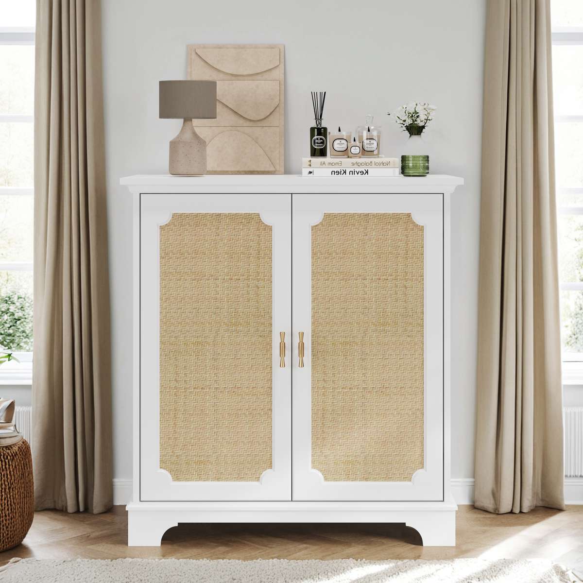 Sideboard, Kitchen Buffet Console, Rattan