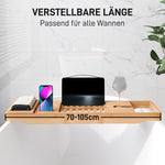 Bamboo Bathtub Caddy, Adjustable, Natural Material