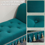 Bench, Upholstered Velvet Look 117 x 40 x 58 cm, Green