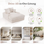 027–Luxury Cord Sofa Bed, Multifunctional Ultra-Soft Space-Saving, Beige