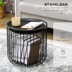 Coffee Tables, Set of 2, Scandi Design with Storage Space, Steel Black