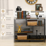 Side Table Narrow 4 Levels Anti-Tip Industrial Design Black Steel