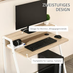 Desk Modern Computer with Storage & Cable Grommet, White Oak