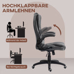 Office Chair, Ergonomic Executive with Rocking Function, Faux Leather, Dark Grey