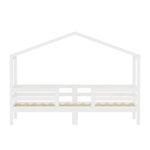 Children's House Bed 90x200cm Roof Design - Solid Pine, White