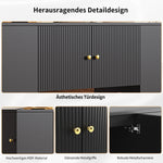 Modern Kitchen Island Cabinet Drawers Shelves Buffet Storage - Black