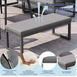 Patio Sofa Set 6-8 Seater Hand-Woven Rattan with Cushions - Grey