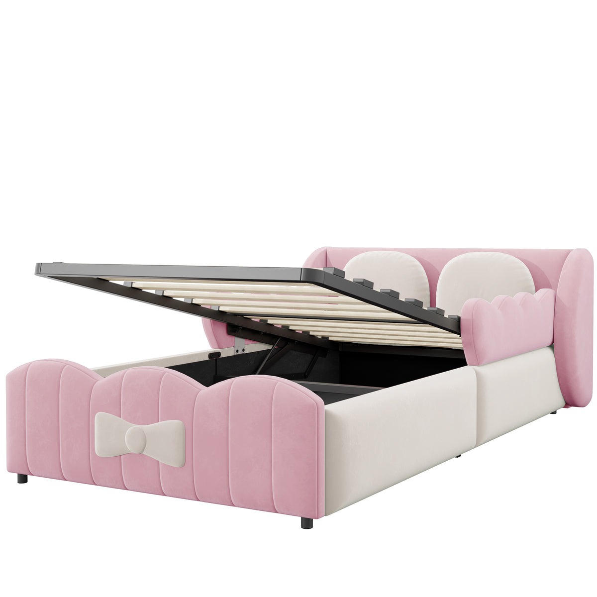 Children's Upholstered Bed 90x200 Hydraulic Storage, Velvet