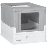 Cat Litter Box with Lid, Scoop, Deodorizing Box, Plastic