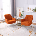 Lounge Chairs, Versatile Accent Seating (Set of 2), Orange Velvet