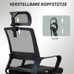 Ergonomic Office Chair Armrests Adjustable Headrest Mesh Swivel Rocking Black