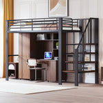Loft Bed 90x200 Sturdy Construction Storage Stairs Metal