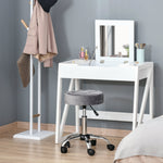 Salon Chair/Stool, Height-Adjustable Swivel with Wheels, Velvet Touch Grey