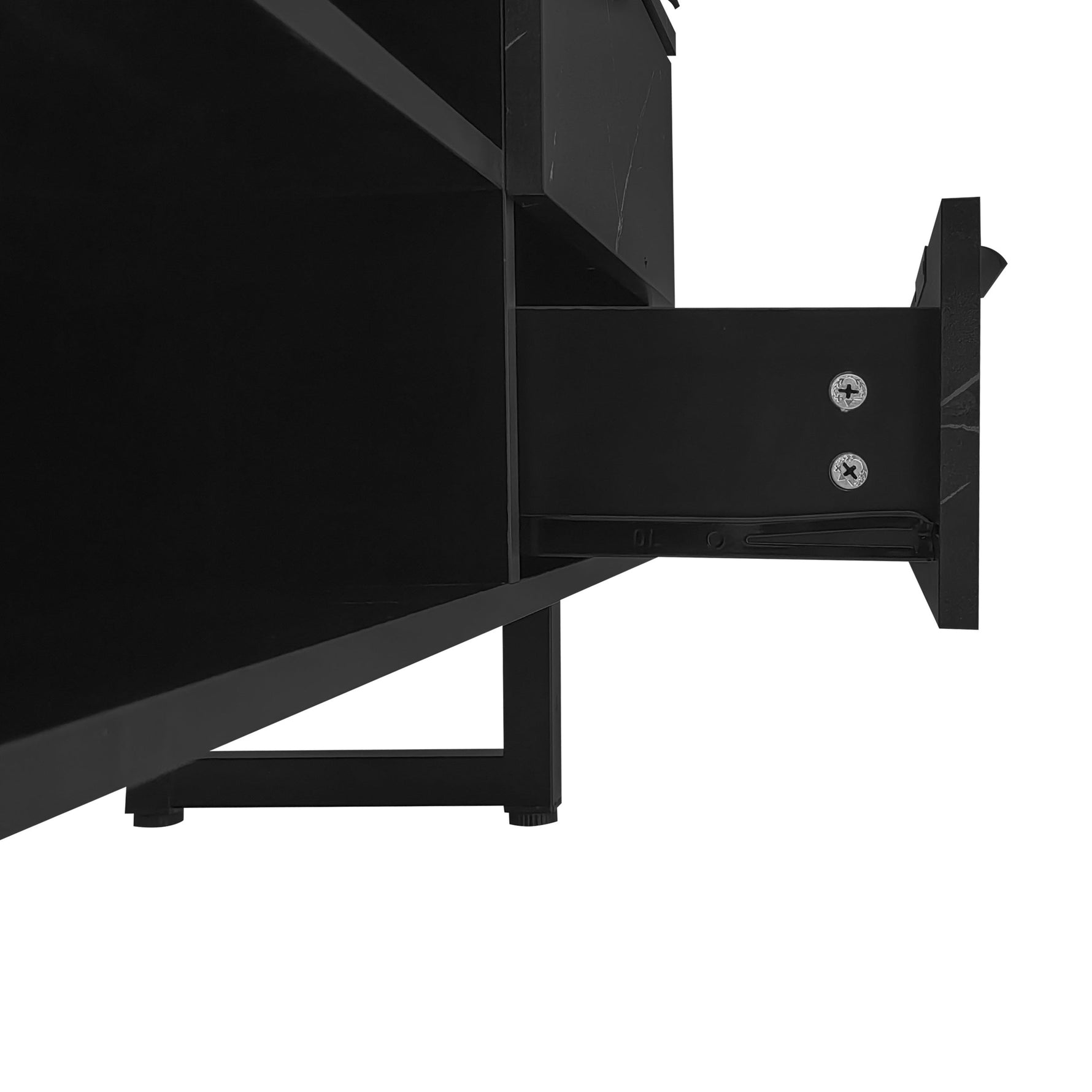 TV Cabinet 200cm Marble Look, Black