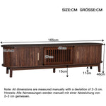 Lowboard TV Cabinet, 165 x 39.5 x 46 cm Sliding Door 65-inch TV Stand, Brown