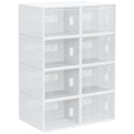 Shoe Cabinet Modular 8 Compartments Transparent Plastic