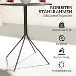 Folding Garden Table, Round Ø60 x 71 cm, Weatherproof Steel, Black
