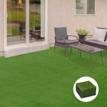 Artificial Grass Tiles, 10 Pieces 30x30cm 25mm Durable Easy Care, Dark Green Plastic