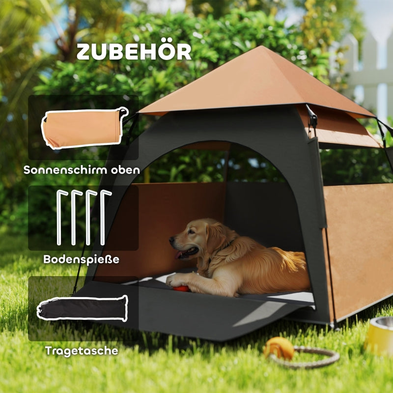Pet Tent, Dog Tent, Foldable Weatherproof, Dark Brown
