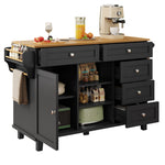 Dining Trolley 134x46x92cm Mobile & Stationary Storage Cabinet Black