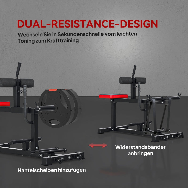 Calf Raise Machine Leg Training Bench with Wheels - Black Steel
