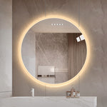 Round LED Bathroom Mirror 80 cm - Anti-Fog Dimmable HD Silver Glass
