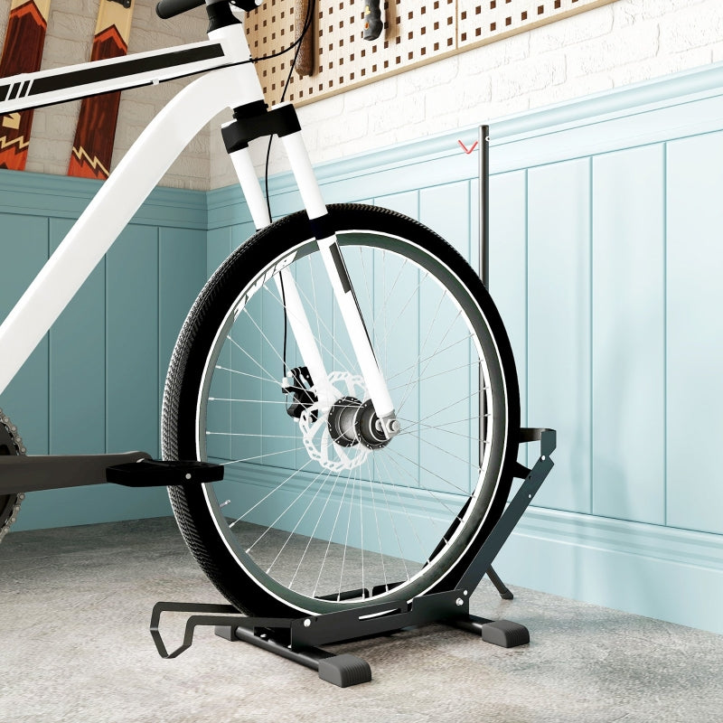 Bicycle Stand, Free-Standing Floor Parker with 80mm Tire Widths, Steel, Black