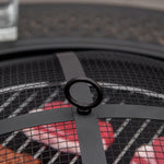 Fire Bowl, Poker, Spark Guard, Round Fire Pit, Steel Black
